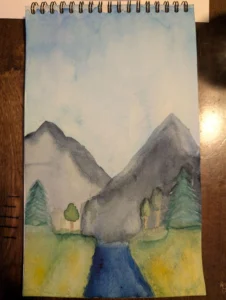 Fancy Watercolor paper – Arches with a meh Mountain Landscape